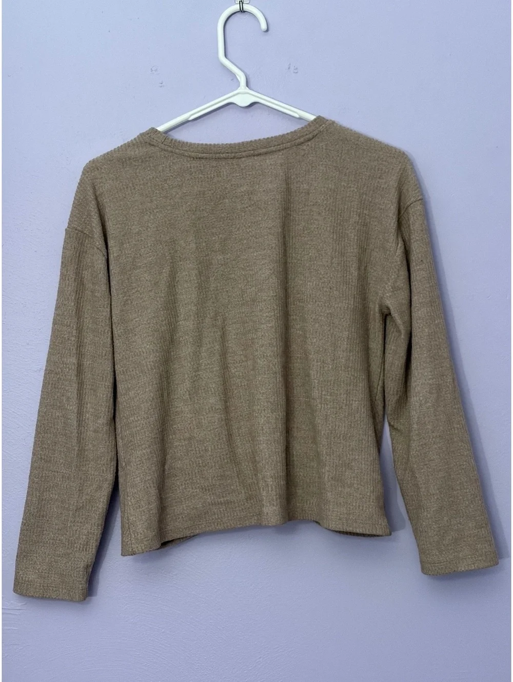 Fall Old Navy Girl’s XL Beige Long Sleeve Knit Top with Front Twist