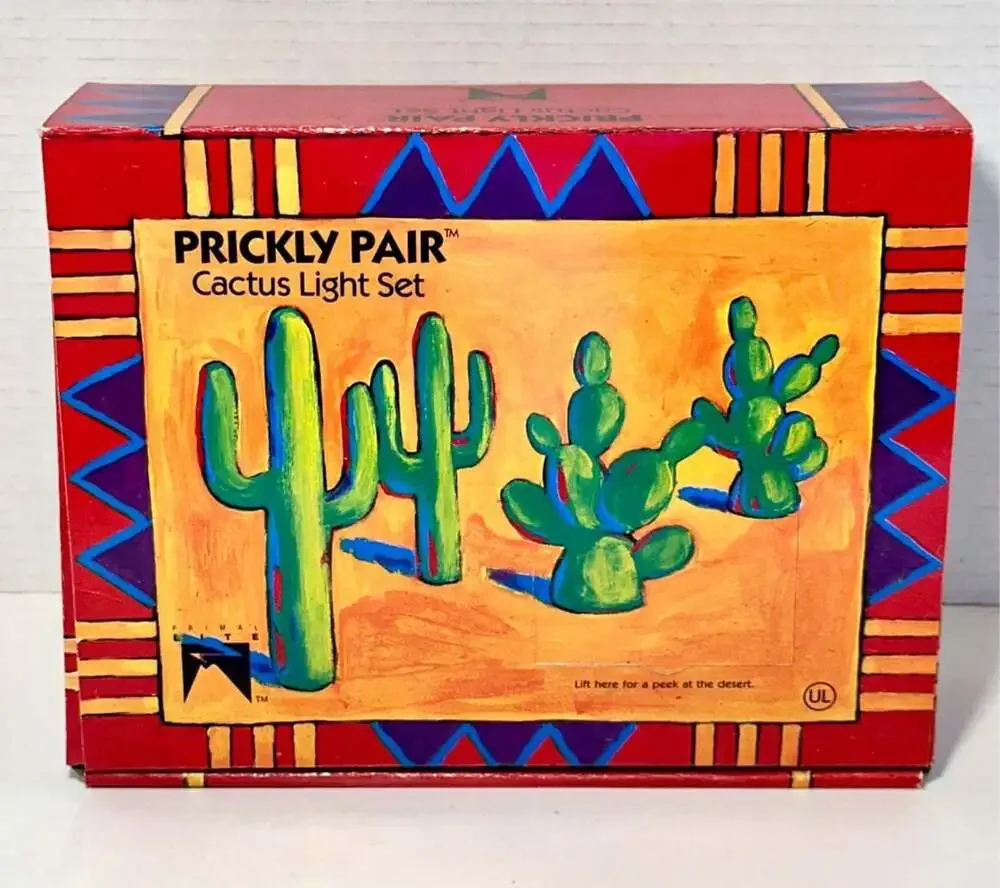 Vintage Prickly‎ Pair String Lights Cactus 0pc – New Open Box