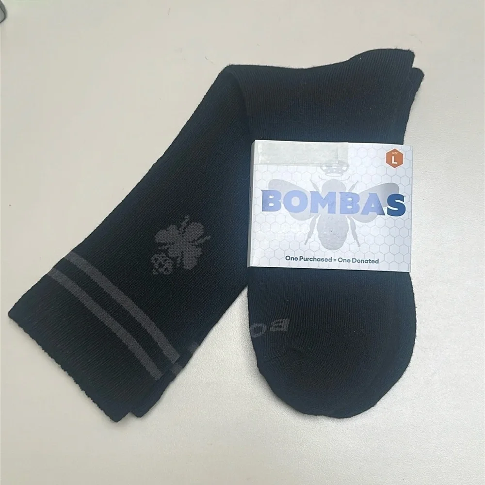 ❤️ 🆕 BOMBAS BLACK HIGH SOCKS SIZE LARGE