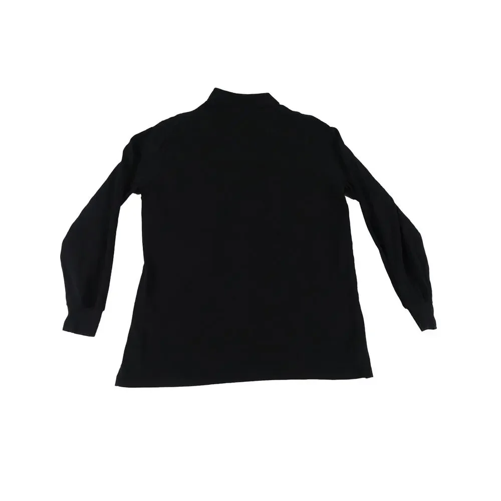 Ralph Lauren Cotton Long Sleeve Black Red Pony Golf Polo Shirt Men's Large