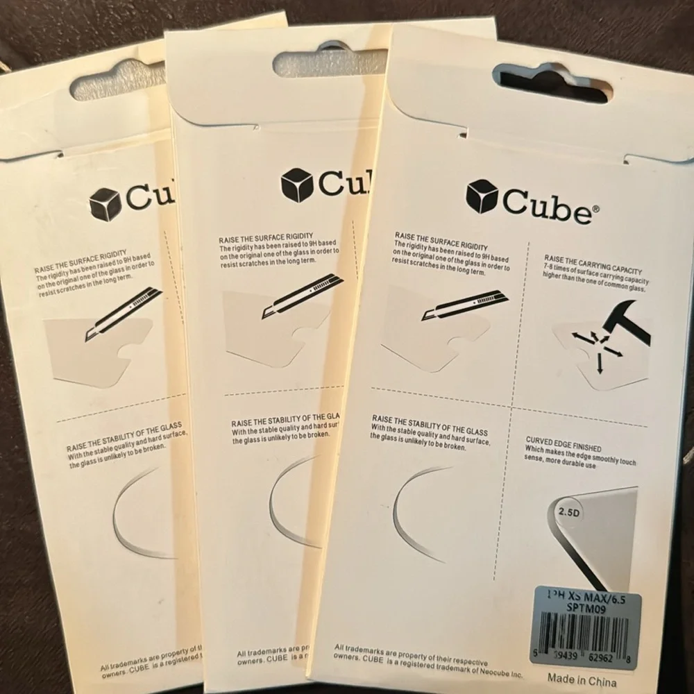 BUNDLE‎ of 3 Cube Tempered Glass