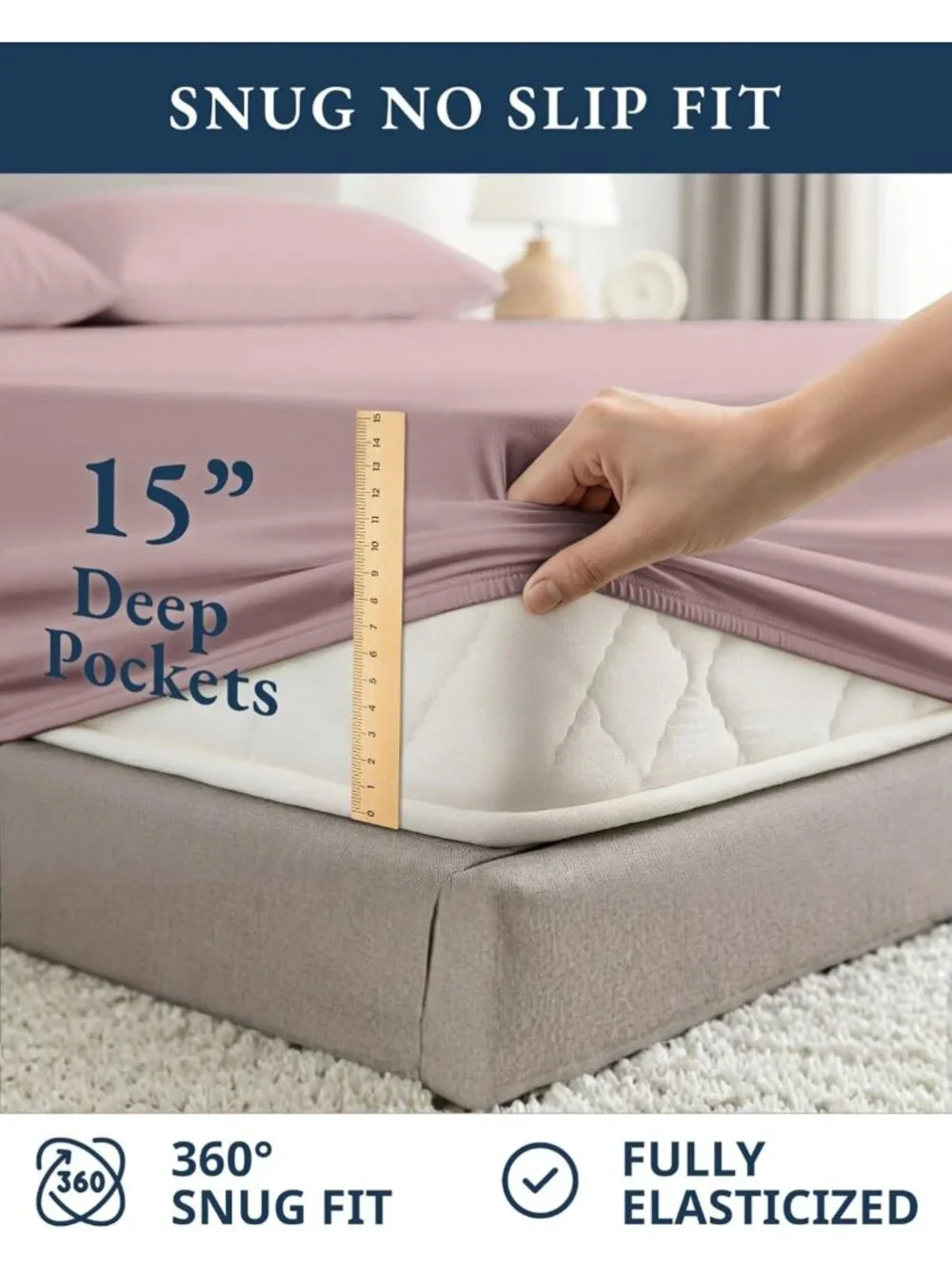 Cal King Organic Cotton Sheet Set - 100% Linen, Cooling, Soft, 4pc - Lilac