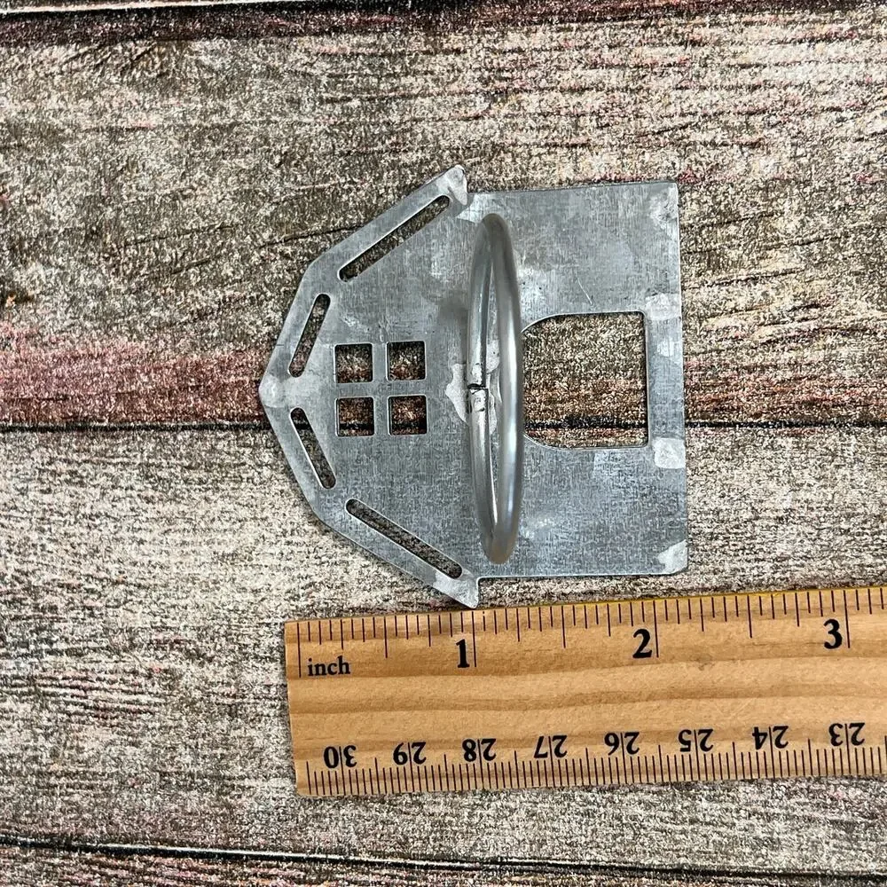 Galvanized Metal House Napkin Rings Set of 6 Farmhouse Cottage Table Decor