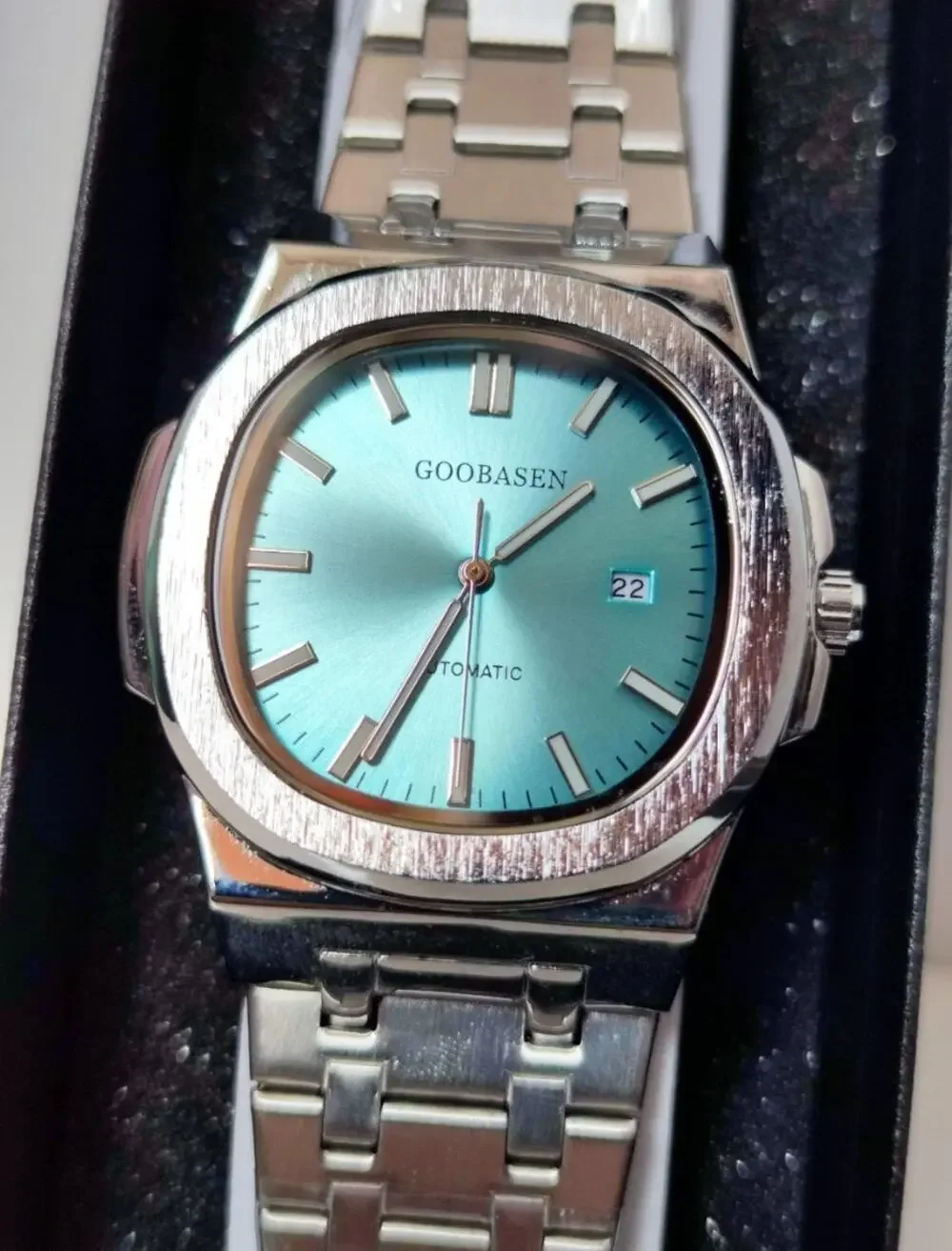 Goobasen Automatic Ice Blue Dial Watch.