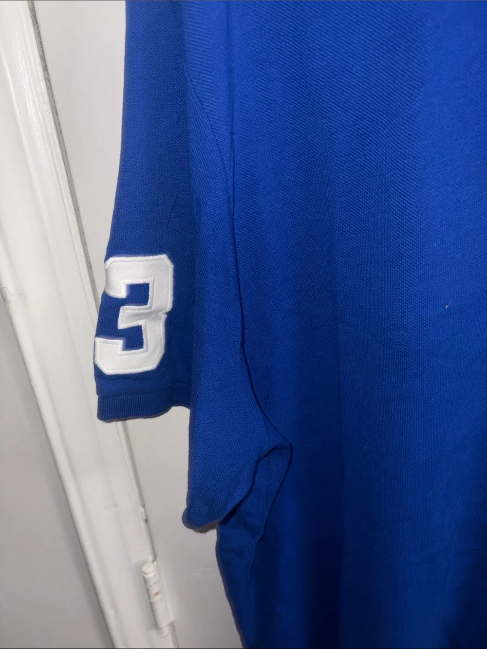 Ralph Lauren Bright Blue Polo with Crest and Sleeve Number