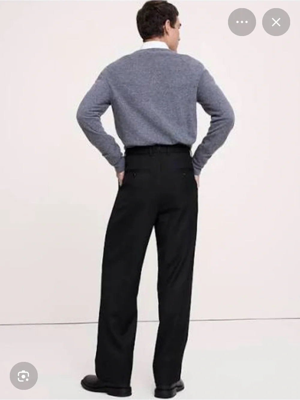 NWT Banana Republic Straight Pleated Twill Dress Black Pant Sz 33 x 30.