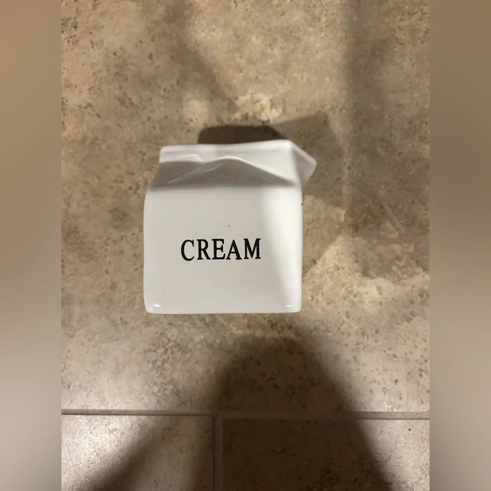 World Market White Cream Creamer Mug Cup Holder