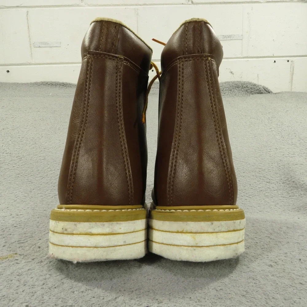 Vintage LL Bean Mens 8 Felt Sole Wading Fly Fishing Boots 80s Made in USA Brown