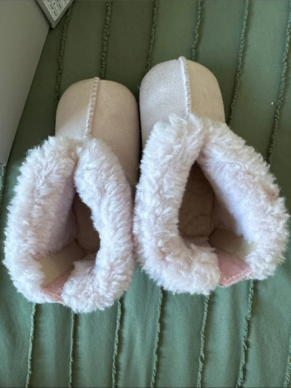 UGG Pink Shearling-Trim Cozy Bootie Slippers