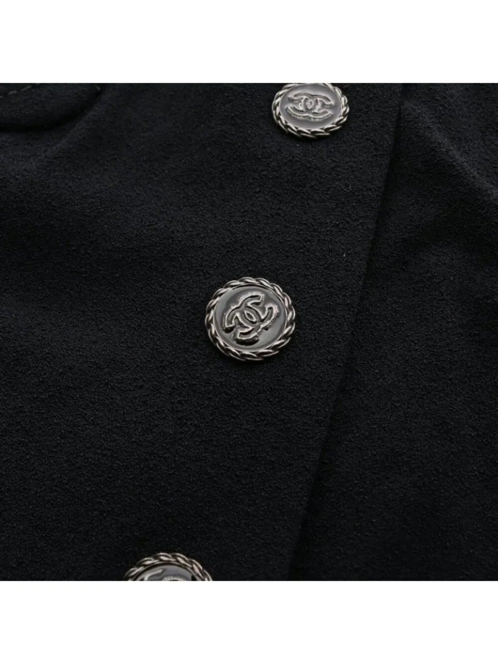 Chanel Collarless Jacket CC Logo Button