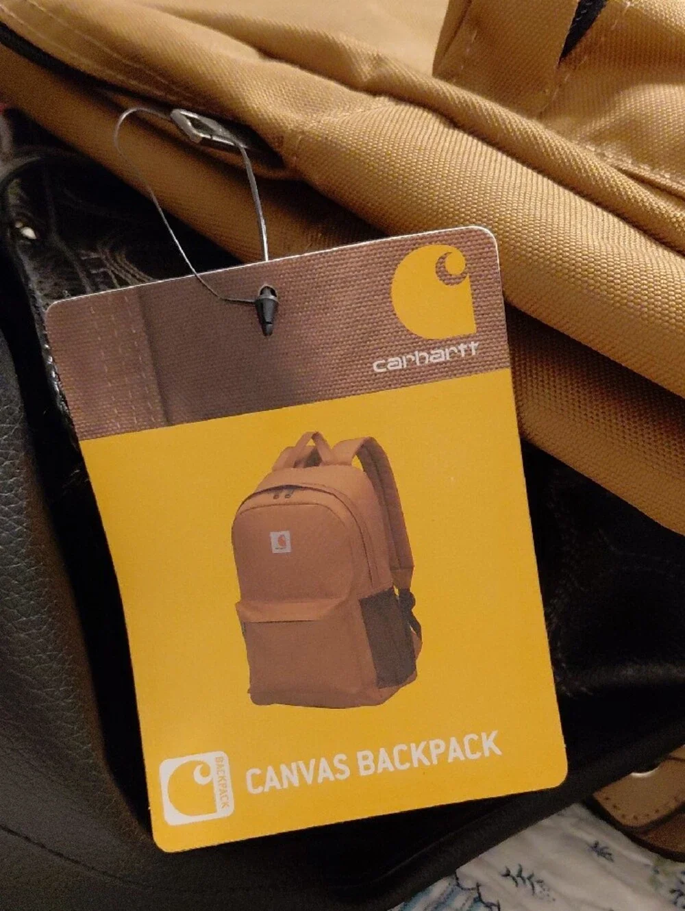 Carhartt Tan Brown Backpack with Front Patch