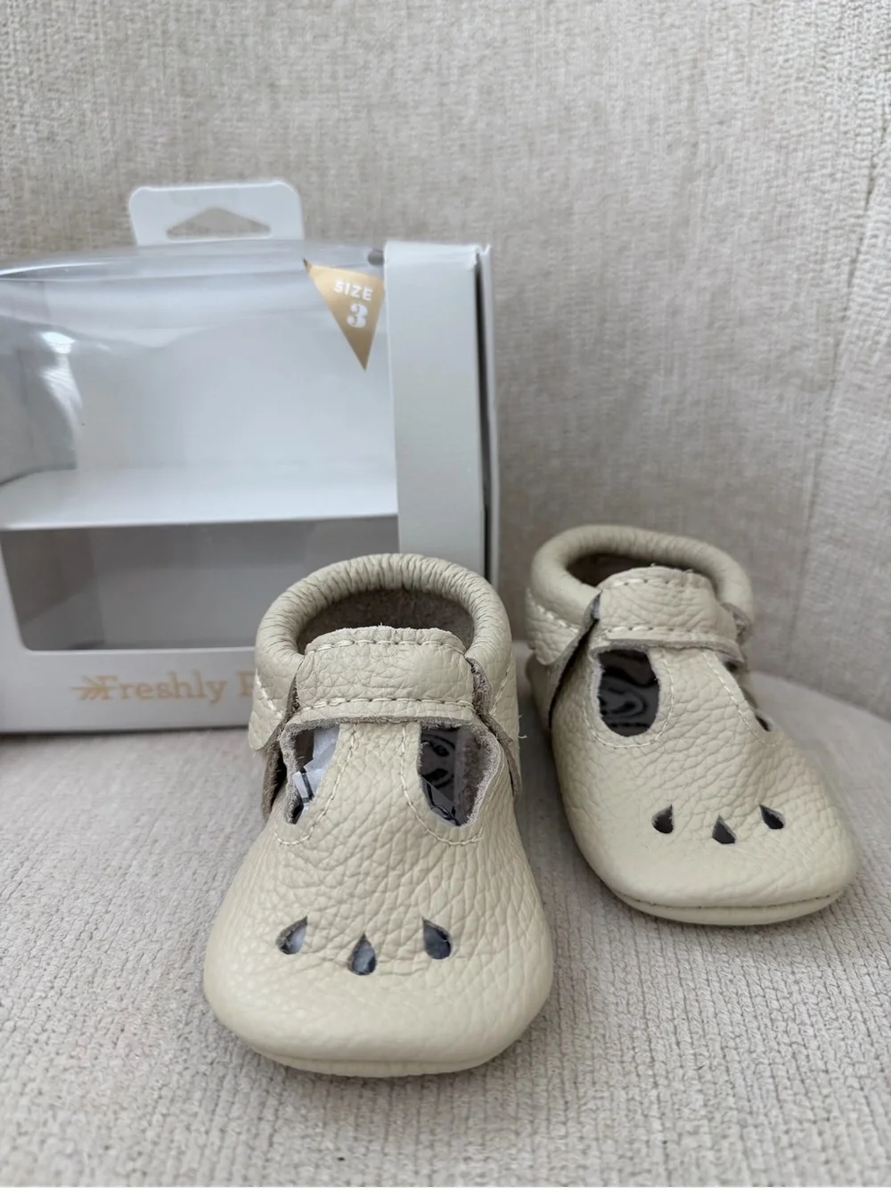 Freshly Picked cream leather