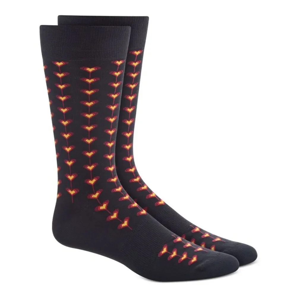 BAR III Mens Navy Printed Dress Crew Socks 7-12