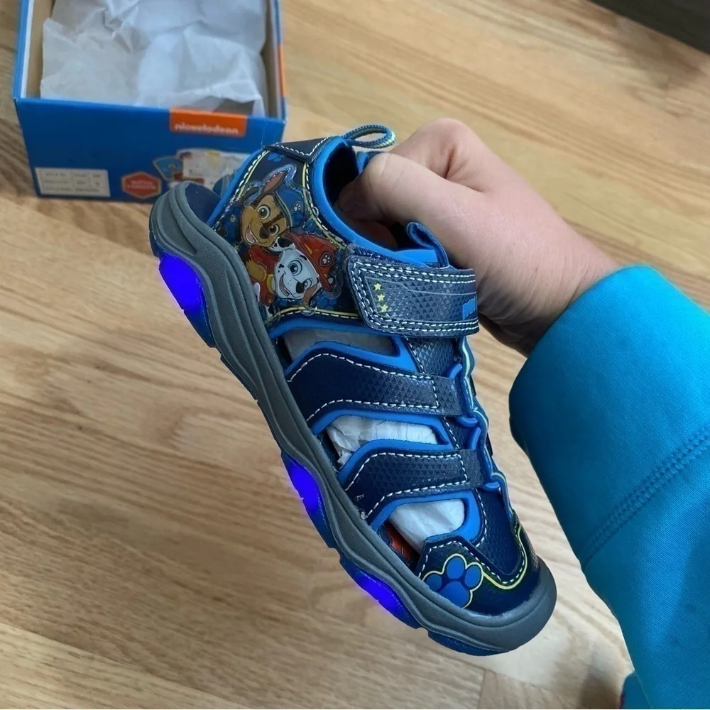 Paw Patrol Light Up Caged Sandals NWT Sz 12 Toddler Nickelodeon Kids Shoes