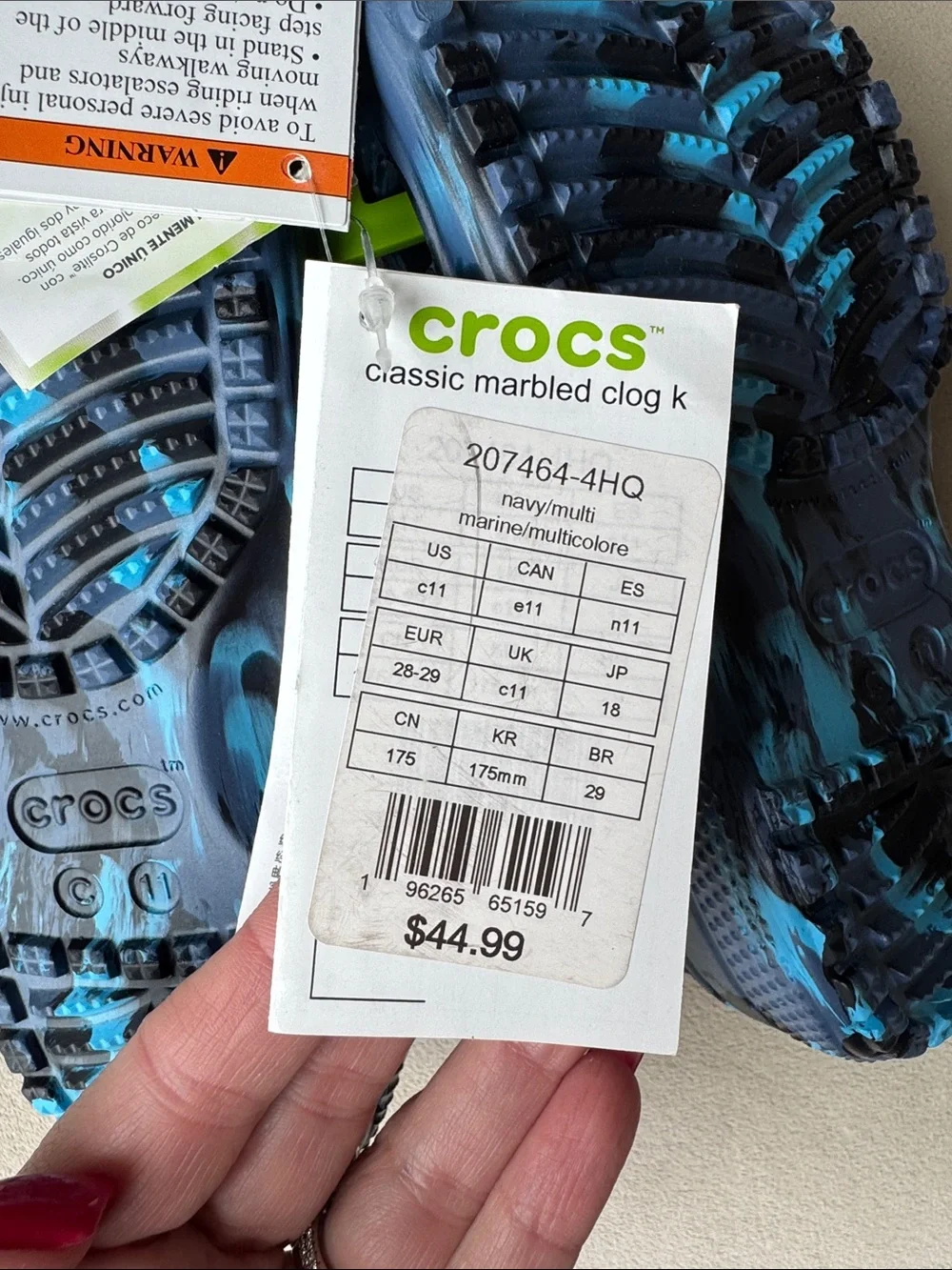 CROCS Kids Blue & Teal Marble Clog