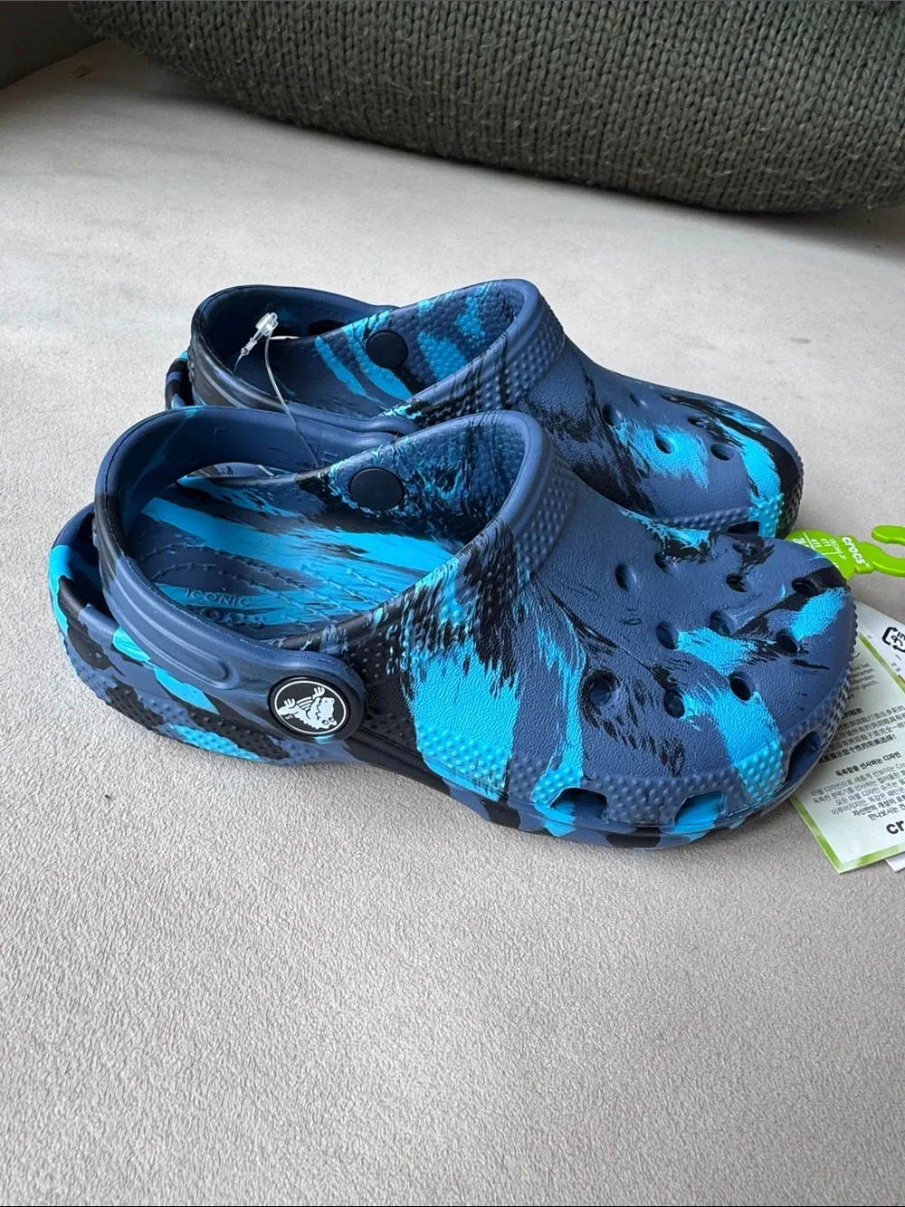CROCS Kids Blue & Teal Marble Clog