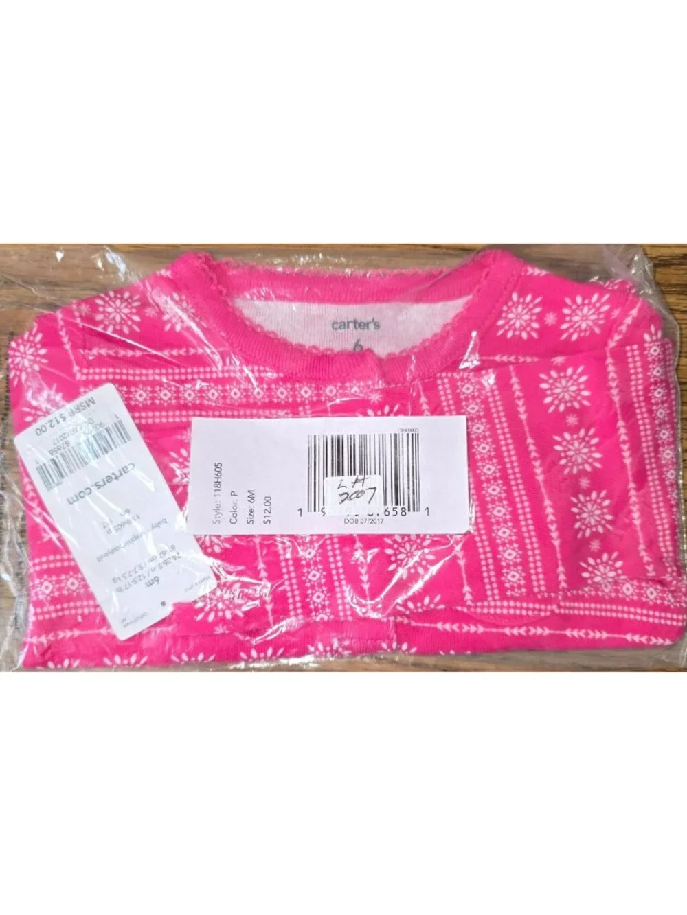 Baby Girls Pink Long Sleeve Top Bodysuit Shirt 6 Months LH2007c