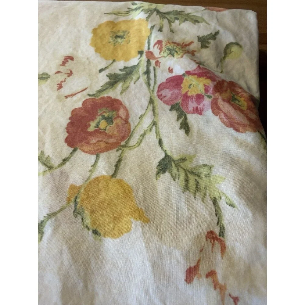 Pottery Barn Floral Full Size Button Closure Duvet Flower Garden Floral