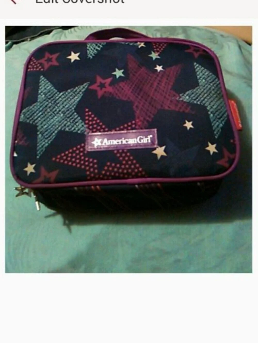 American Girl Navy Star Print Vintage Lunch Box Bag