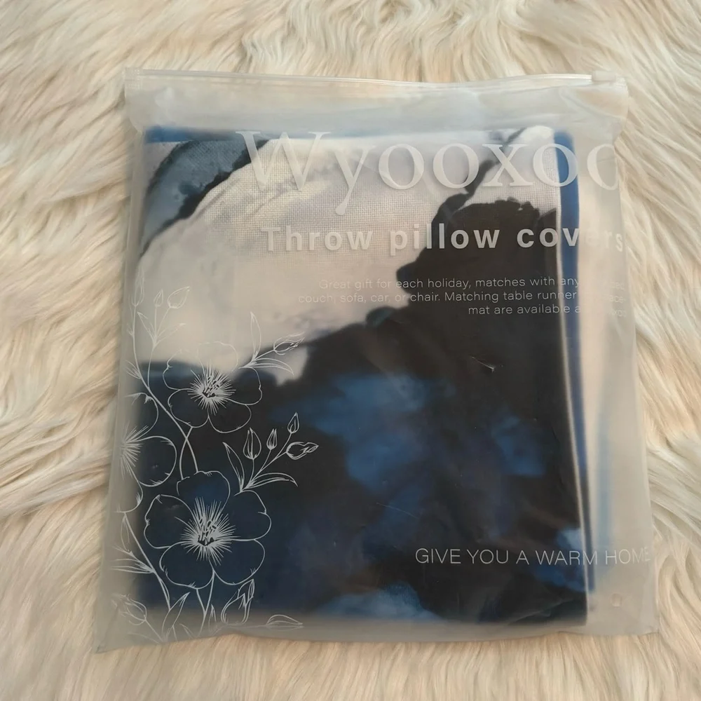 Set of 4 Blue Throw Pillow Covers | 18” x 18”