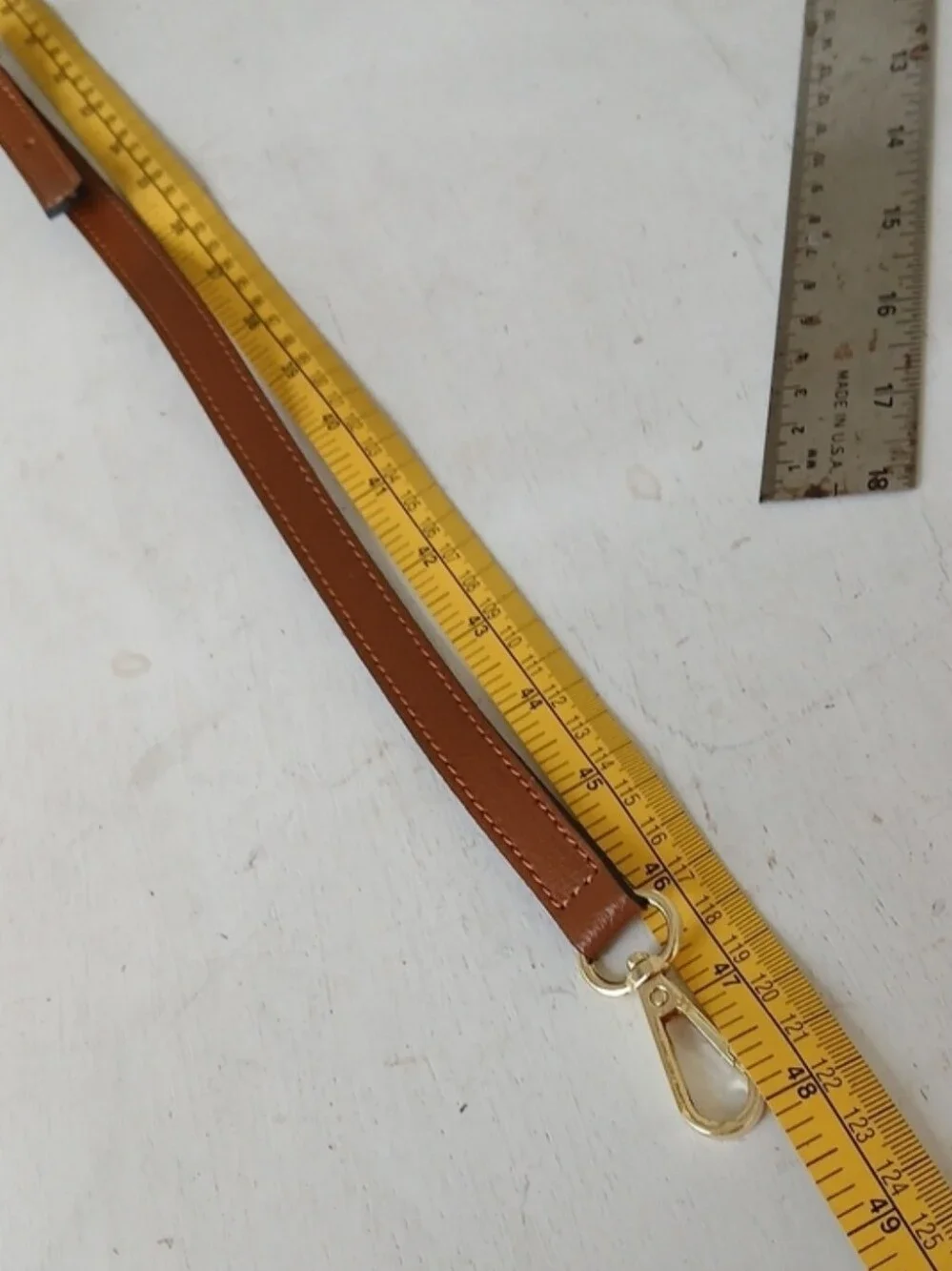 Crossbody Strap with Gold Clips - Brown