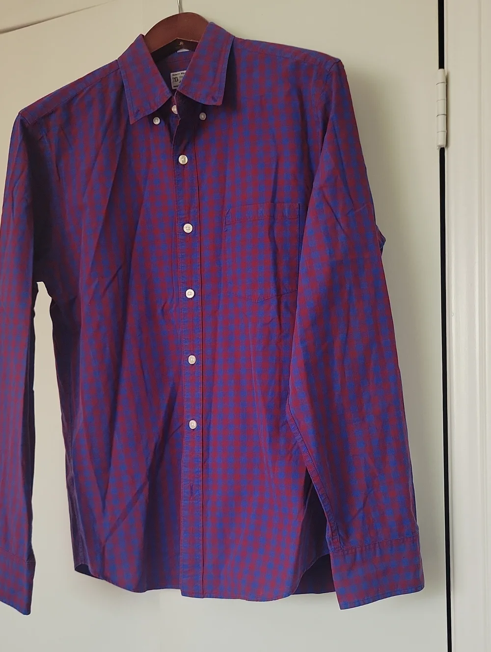 J. Crew Blue and Purple Checked Button-Down Shirt