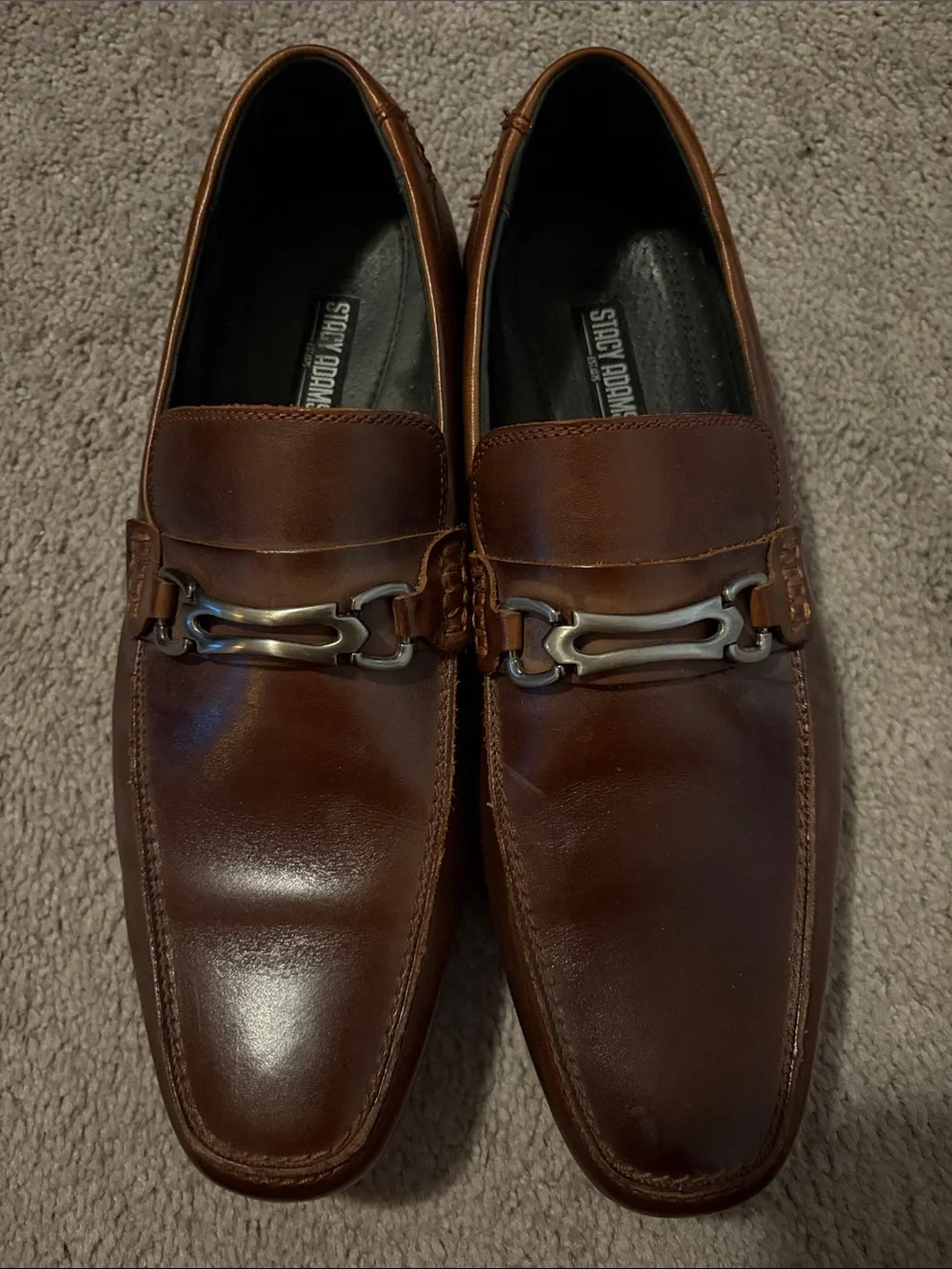 Stacy Adams Brown Leather Bit Loafers