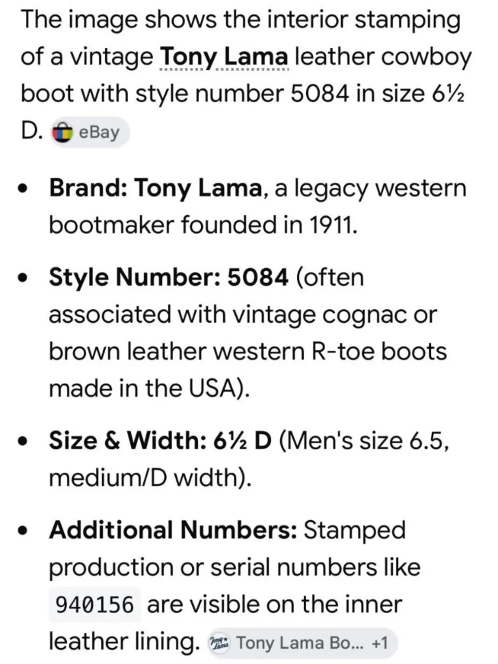 Tony Lama design shaft