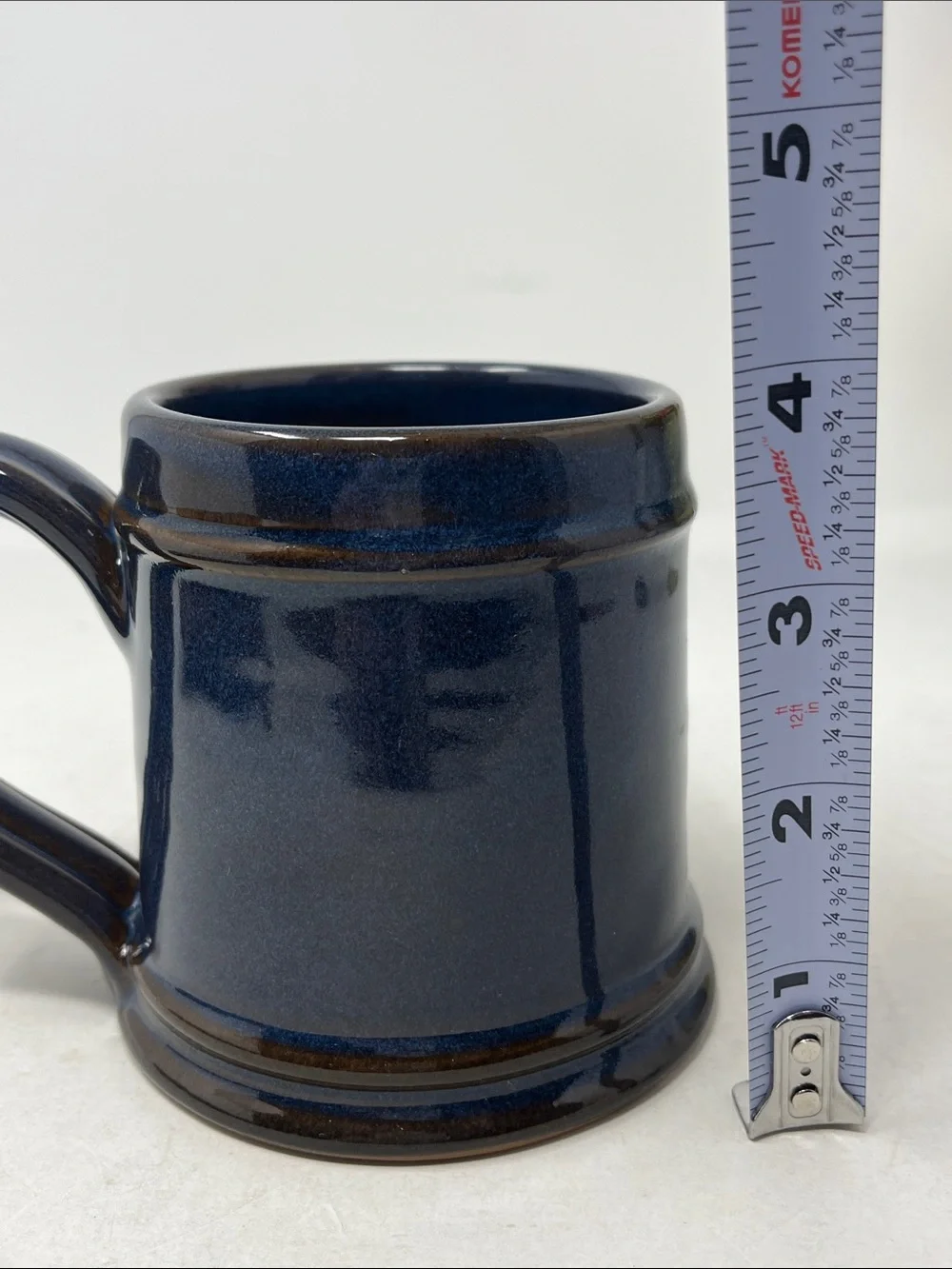 DENEEN POTTERY BLUE BROWN GLAZED MUG MONTEZUMA CASTLE INN AZ 8-10oz