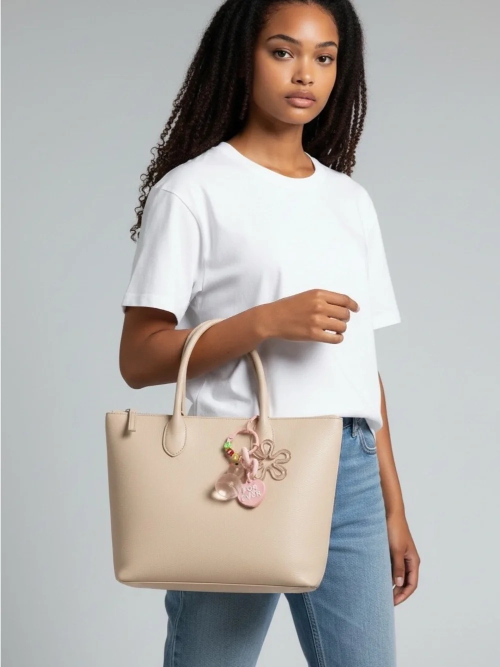 Bag charm playful pink