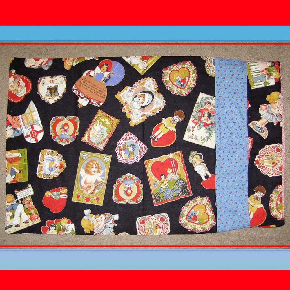 New Pillowcase of Vintage Valentines Day Cards