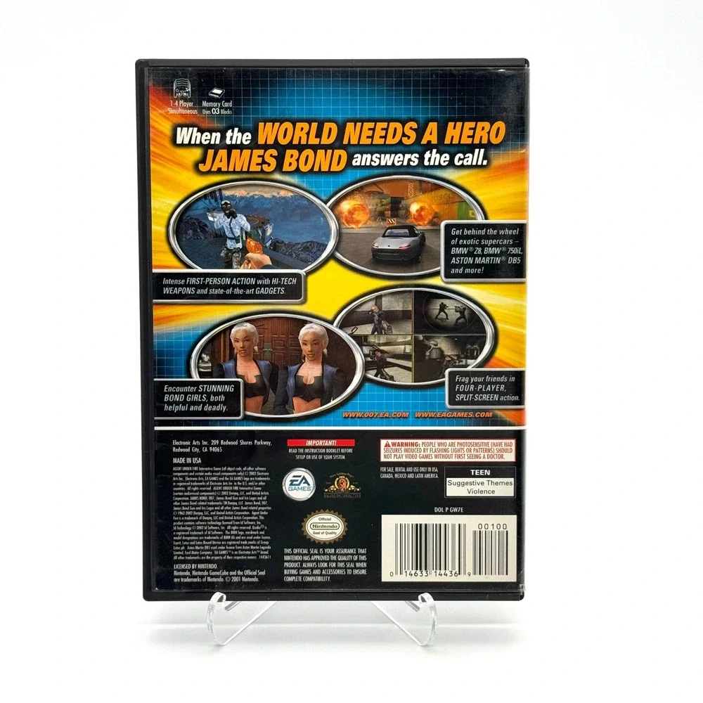James Bond 007 Agent Under Fire Nintendo GameCube Game with Case