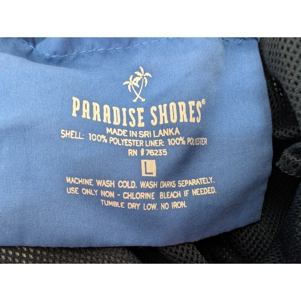 Paradise Shores Board‎ Shorts Trunk Mens Size L Floral Tropical Hawaiian Blue