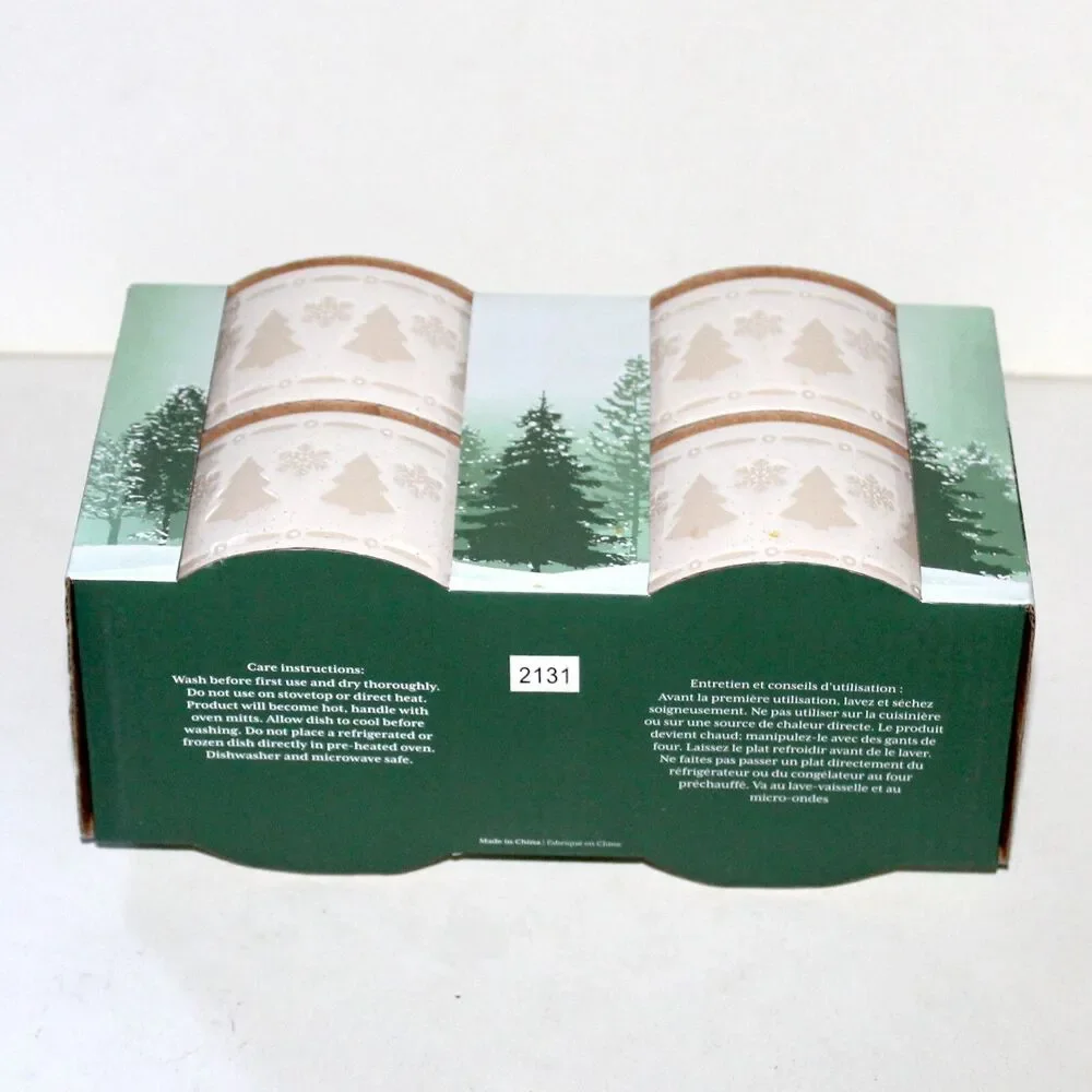 Set of 4 Ramekins The Bakeshop MasterClass winter Christmas tree snowflake bake
