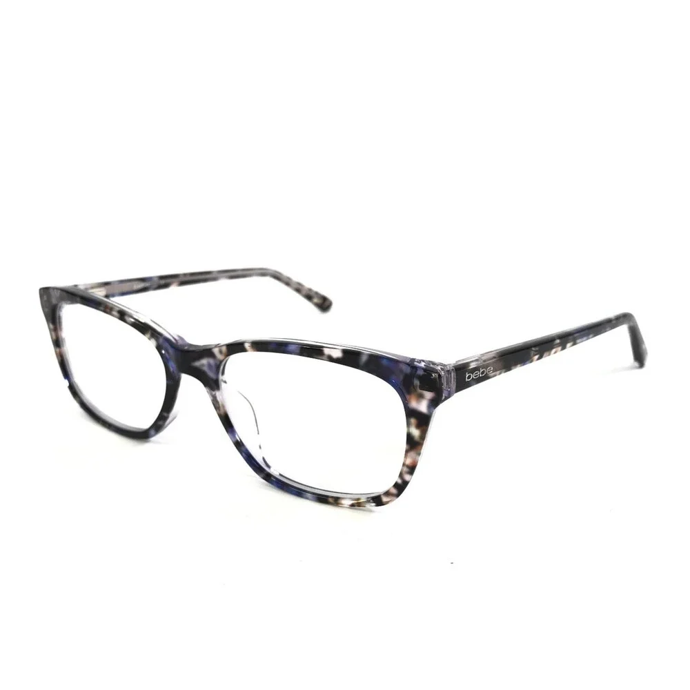 Bebe Eyeglasses Frames BB5145 500 PLUM FLORAL Blue Purple Cat Eye 53-17-135