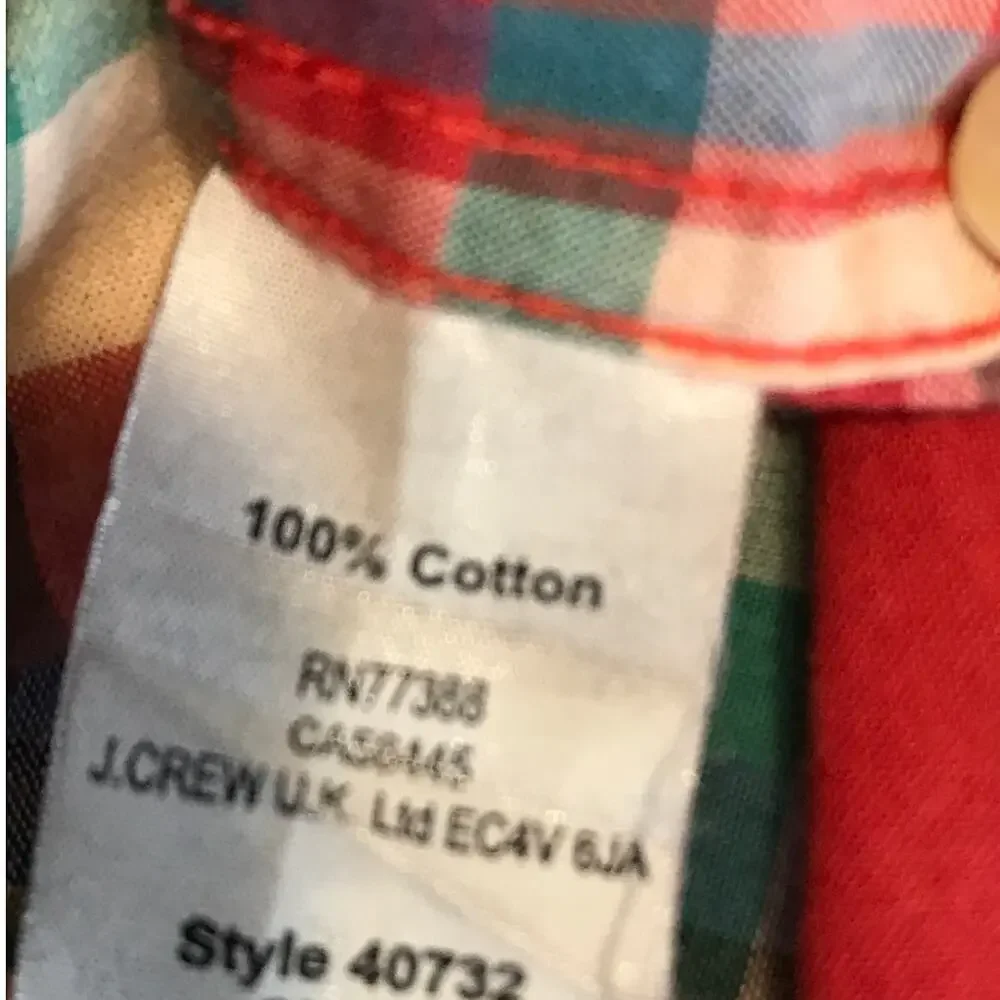 J. Crew Summer Plaid Button Down Shirt Mens M Long Sleeve Cotton