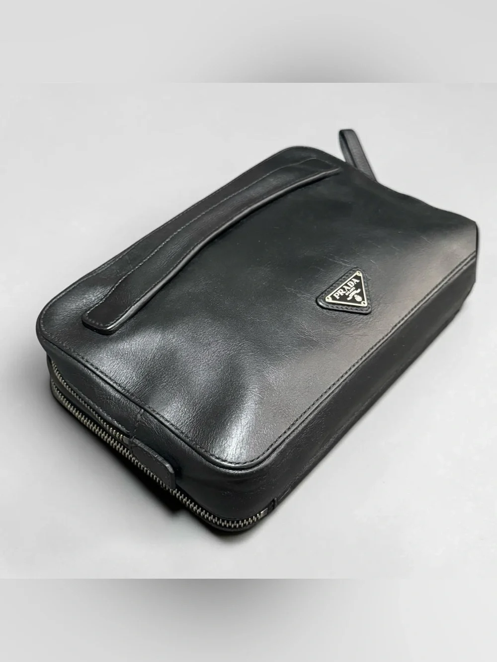 Prada black leather