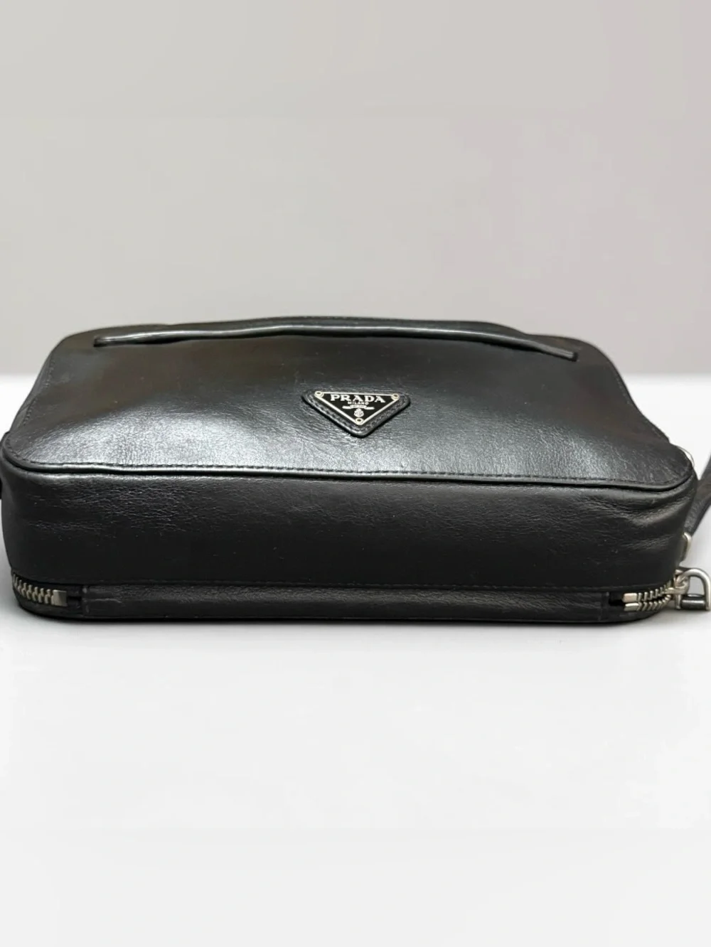 Prada black leather