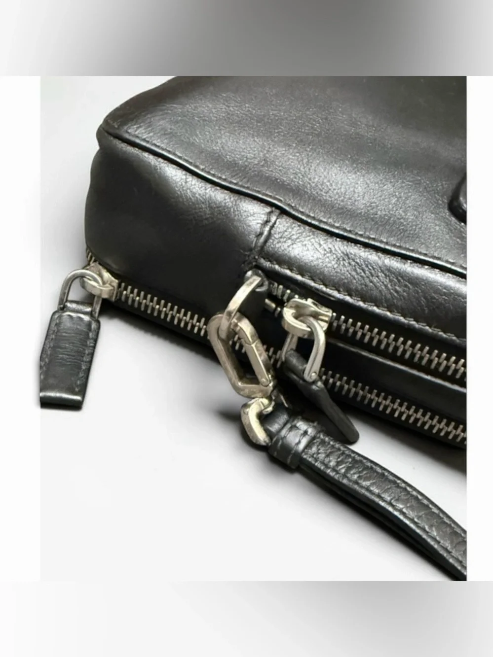 Prada black leather