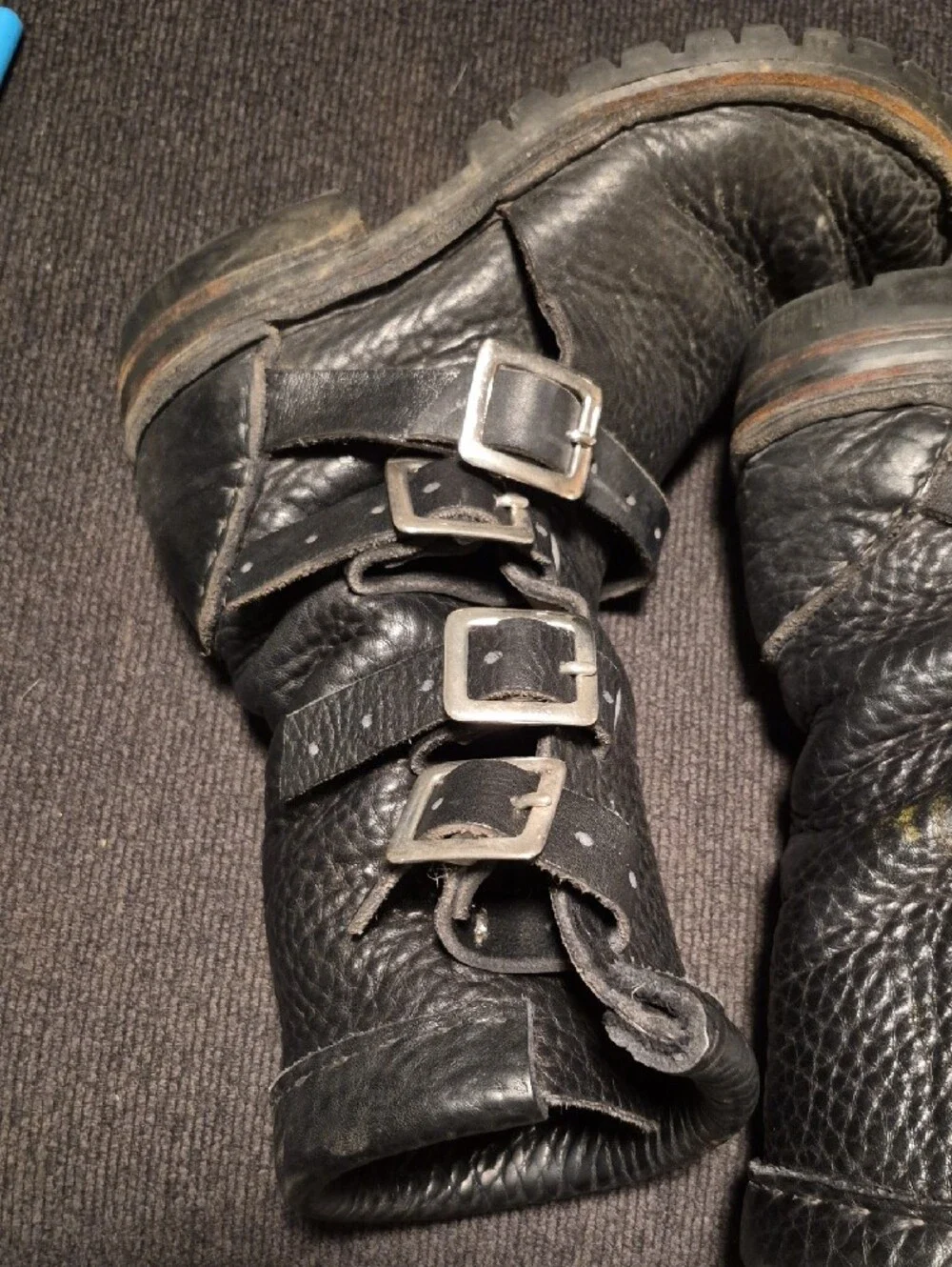 leather boots rugged black