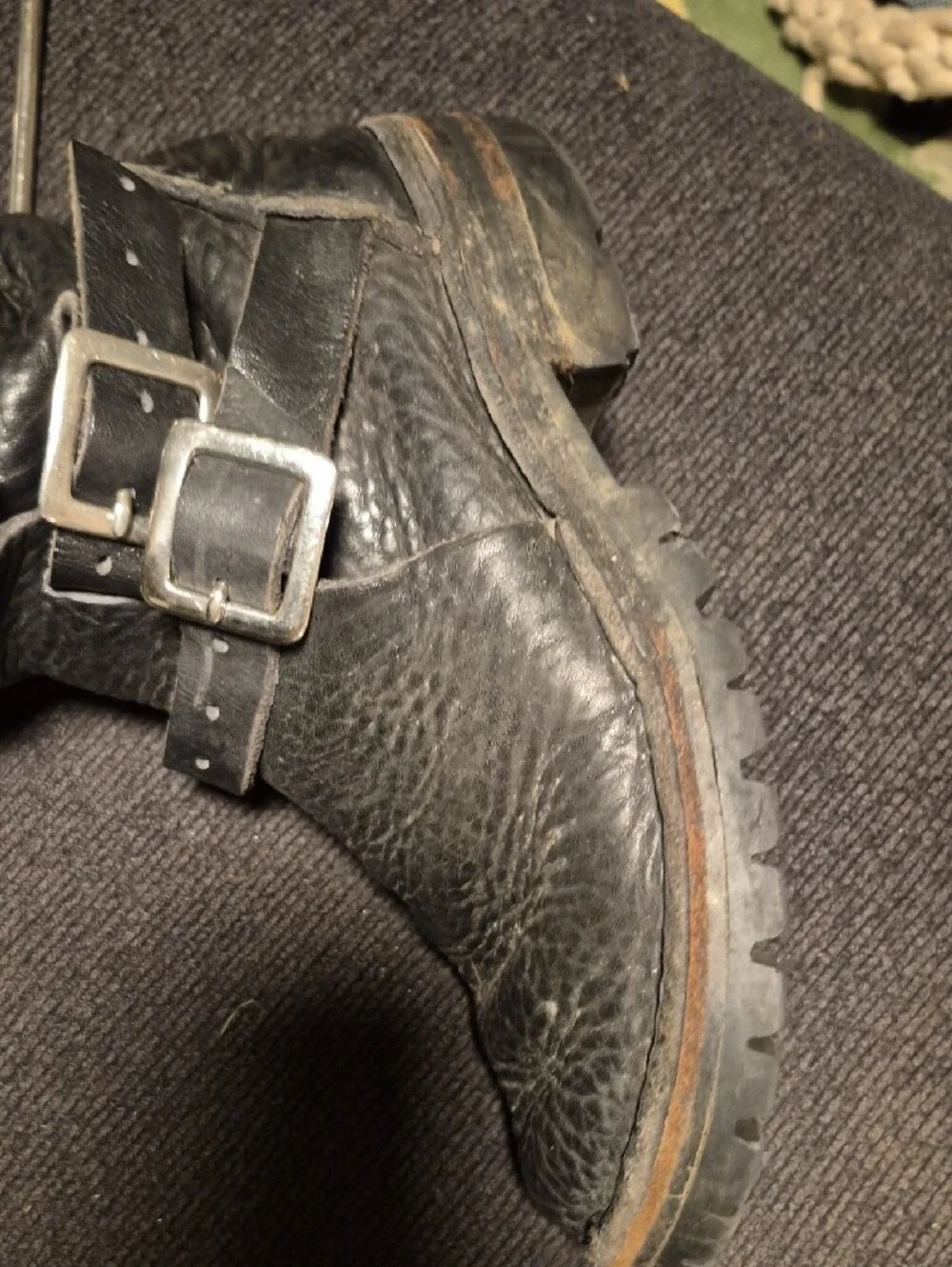 leather boots rugged black