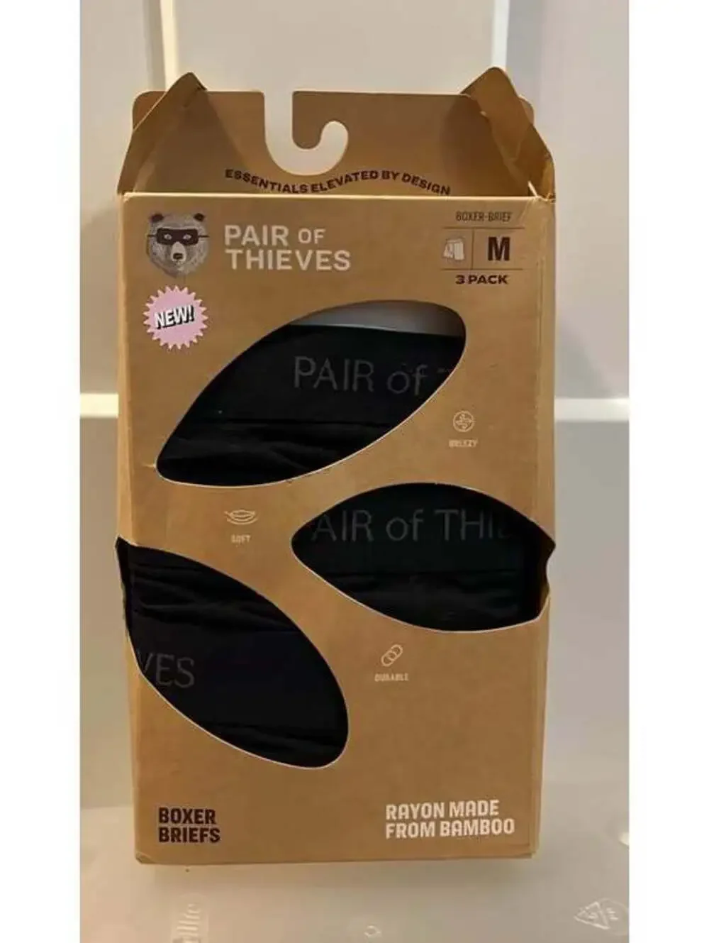 Pair of Thieves 3 pack men's boxer briefs size medium