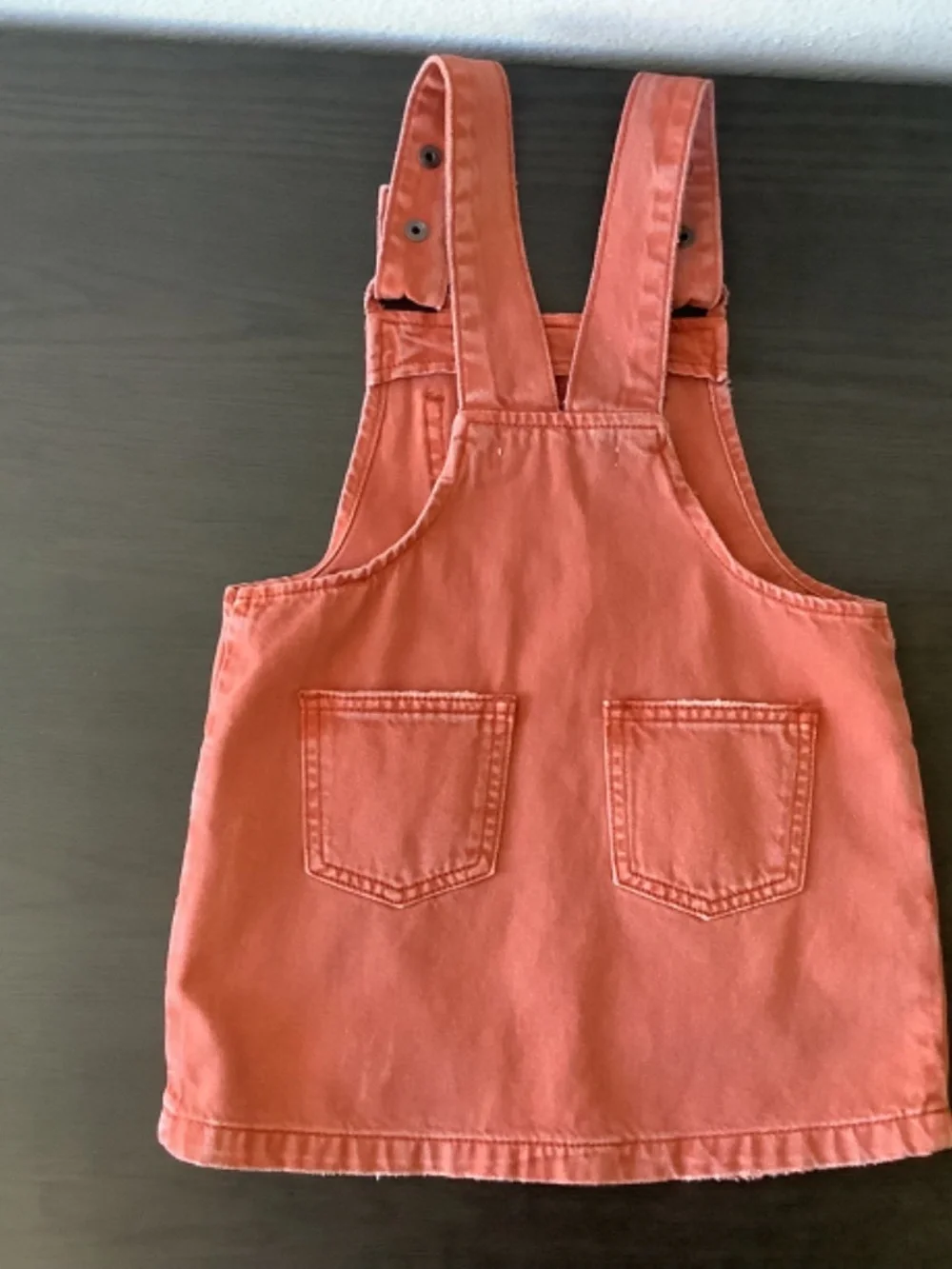 Cotton: On Girls 3T 2pc Denim Overall Dress Orange & Oshkosh B’gosh Tank Top 3T