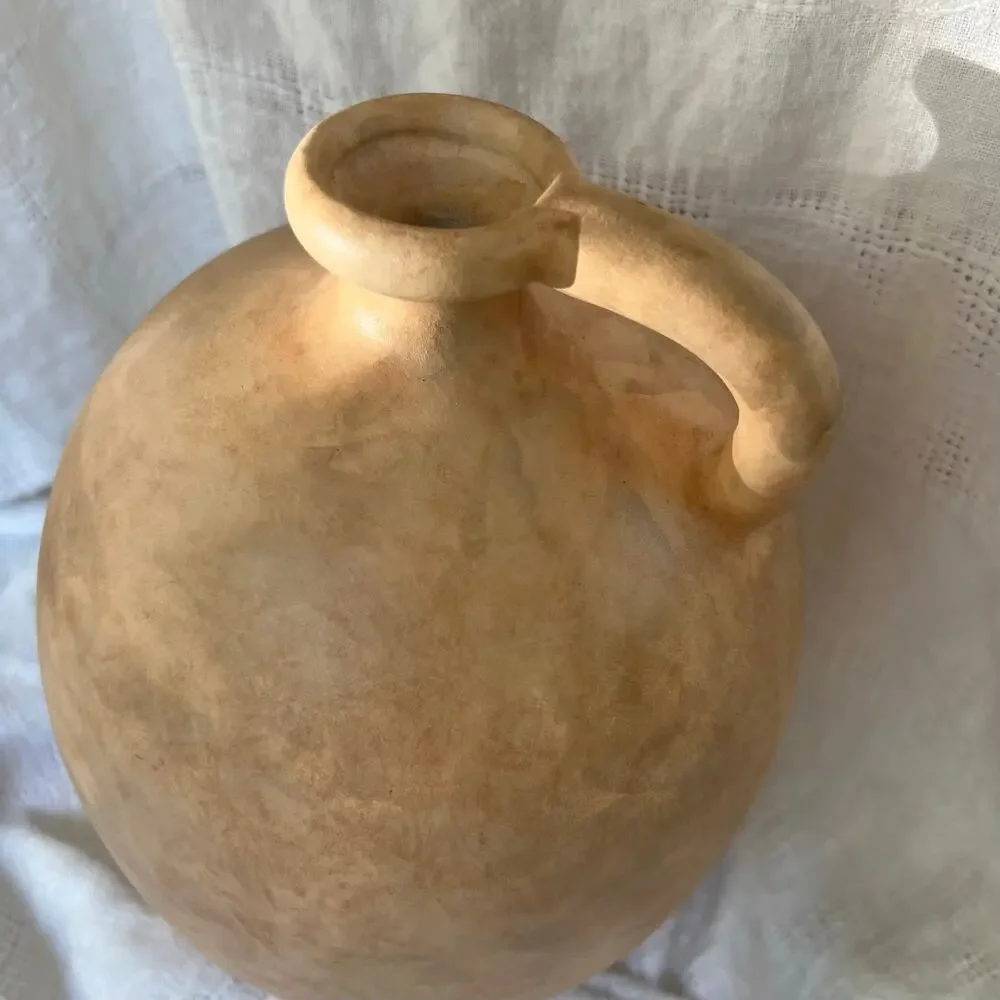 NEW‎ Threshold Studio McGee Weathered Jug Vase Big Earthenware Rustic Brown 10x7