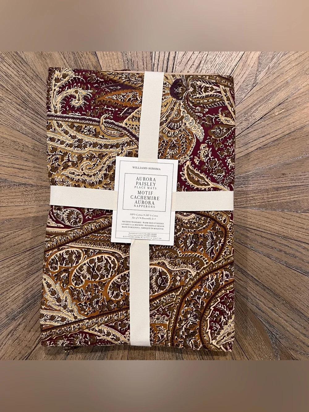 NWT Williams Sonoma Aurora Paisley Set Of 4 Placemats Rectangular 100% Cotton