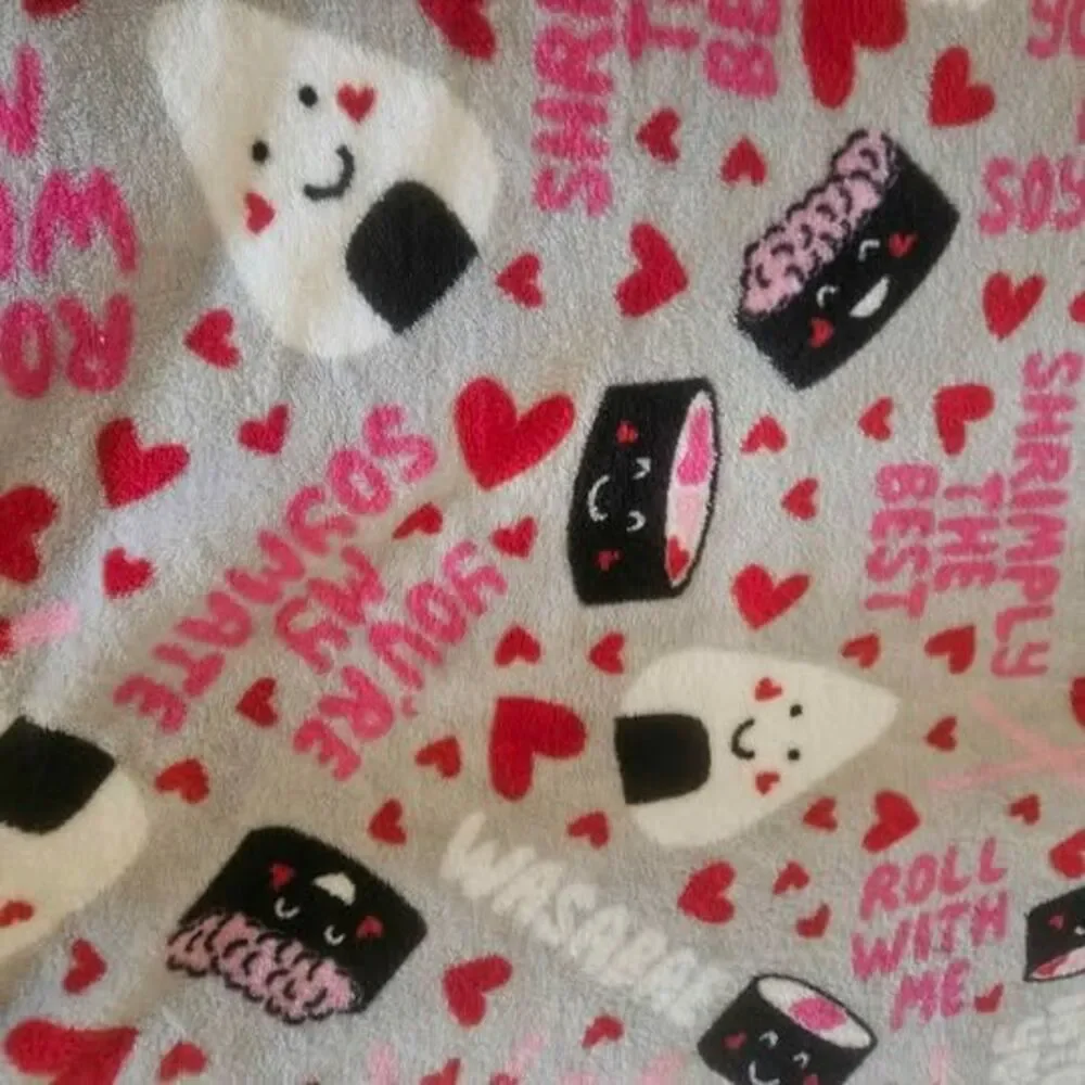 Sushi Print Fleece Throw Blanket