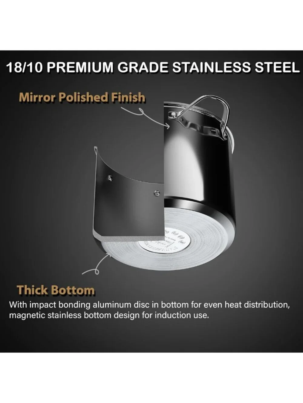 8 Quart Stainless Steel Pasta Pot Set - 4-Piece Stock Pot with Strainer