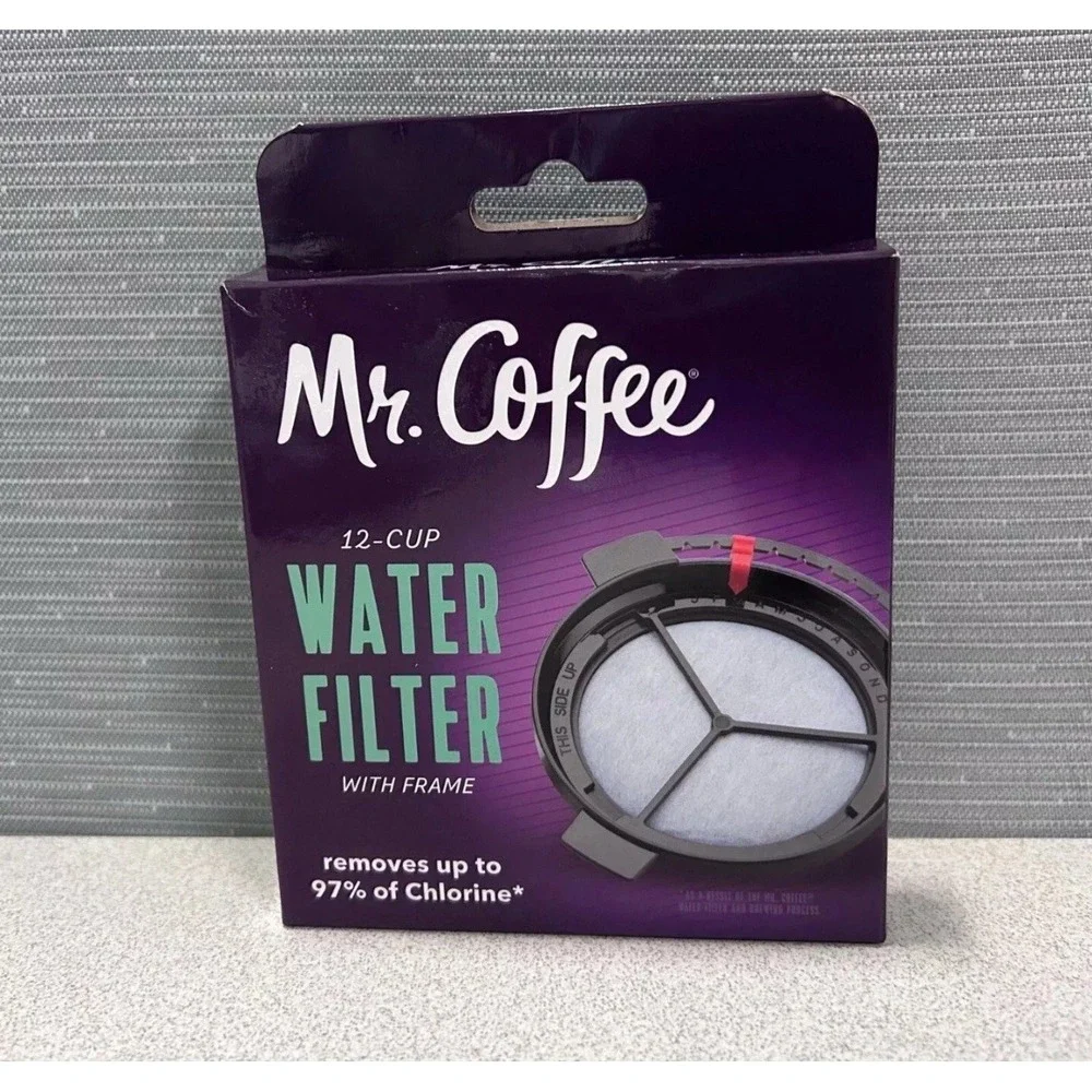 NEW Mr Coffee 12 Cup Water Filter with Frame Replacement Reminder Tab WF5RB-NP