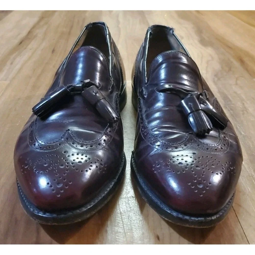 Johnston & Murphy‎ Tassel Loafers Men's 9.5 D Burgundy Leather Dress Shoes