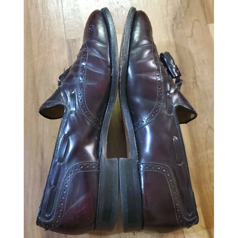 Johnston & Murphy‎ Tassel Loafers Men's 9.5 D Burgundy Leather Dress Shoes